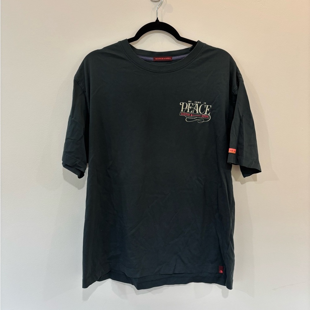 SCOTCH & SODA Organic Cotton “We Come in Peace” Short Sleeve T-shirt